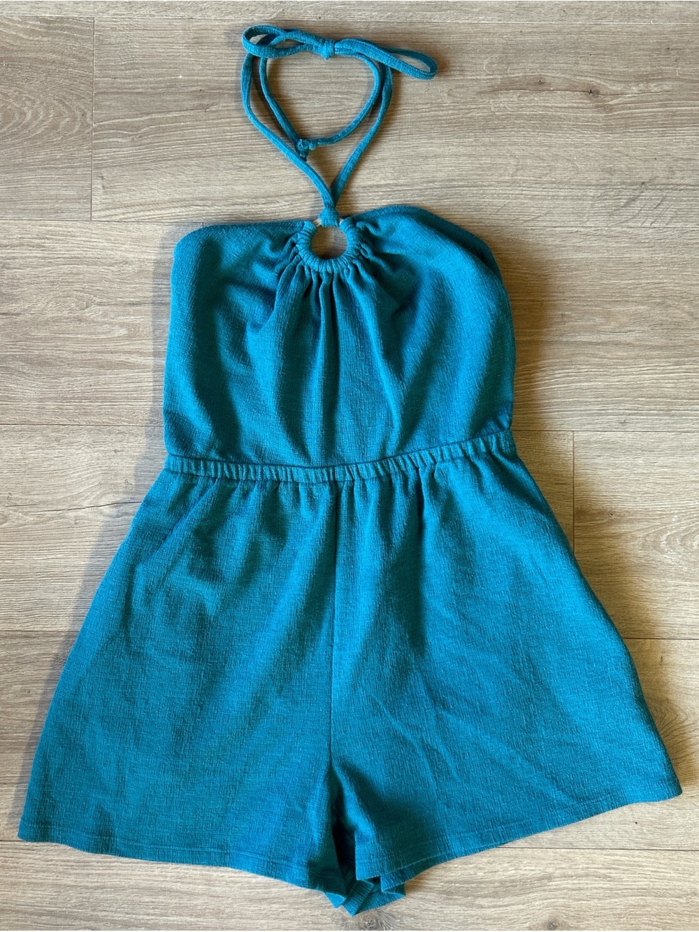 Oldโ Navy Womenโs Teal Halter Romper - Comfort Stretch Playsuit